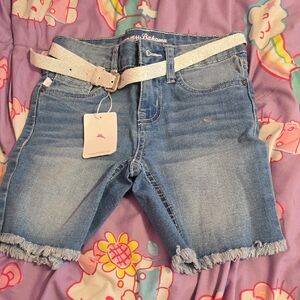 Tommy Bahama Kids Blue Denim Shorts with Belt